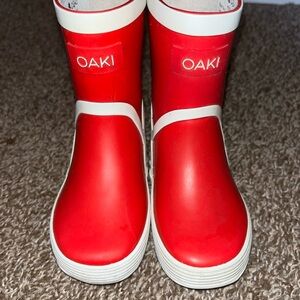 OAKI Kids Bright Red Rain Boots